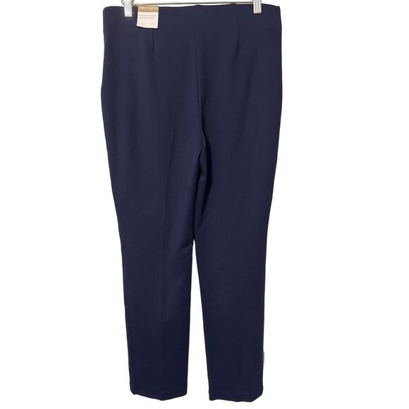 Chico’s Fabulously Slimming Pants Navy Blue Size 6 Short Ponte Knit Slim NWT - Picture 3 of 9